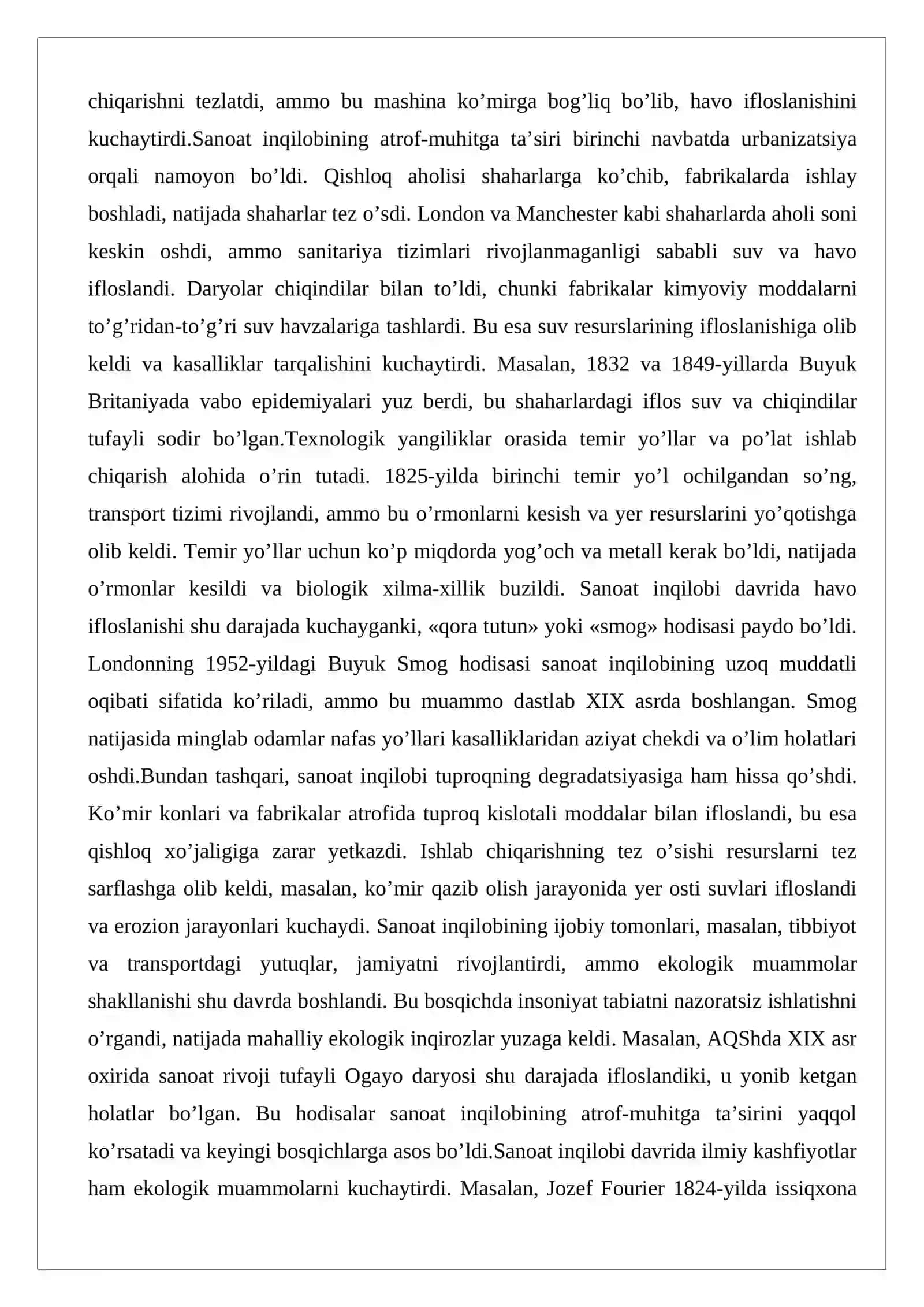 Ilmiy-texnika taraqqiyotining ekologik oqibatlari 3