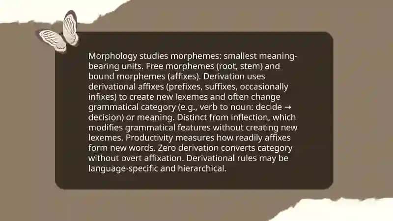 Word building process.Word building through morphology Word formation through derivation 3
