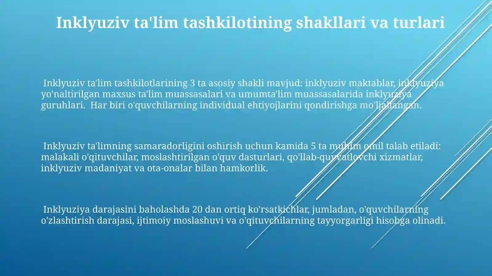 Inklyuziv ta'limni tashkil etish shakllari va turlari mavzusiga portfoliotayyorlash 3