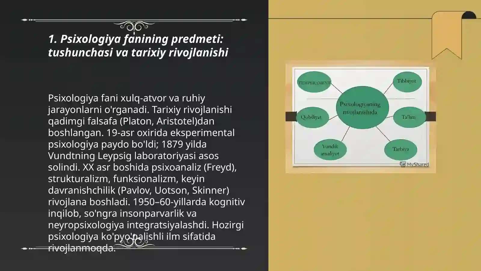Psixologiya fanining predmeti rivojlanish tarixi 3