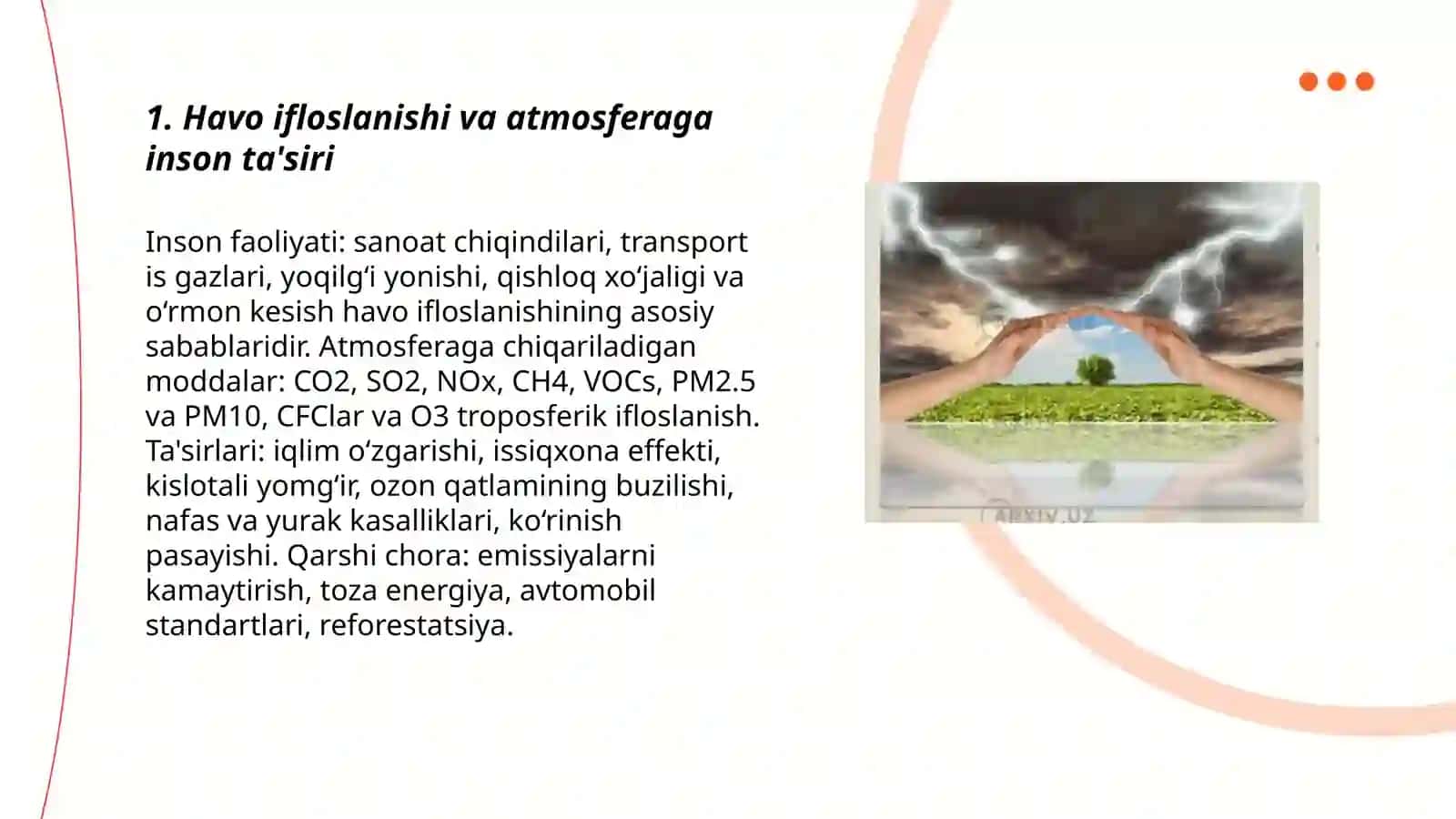 Inson faoliyatining tabiatga ta'siri va tabiatning javobi 3