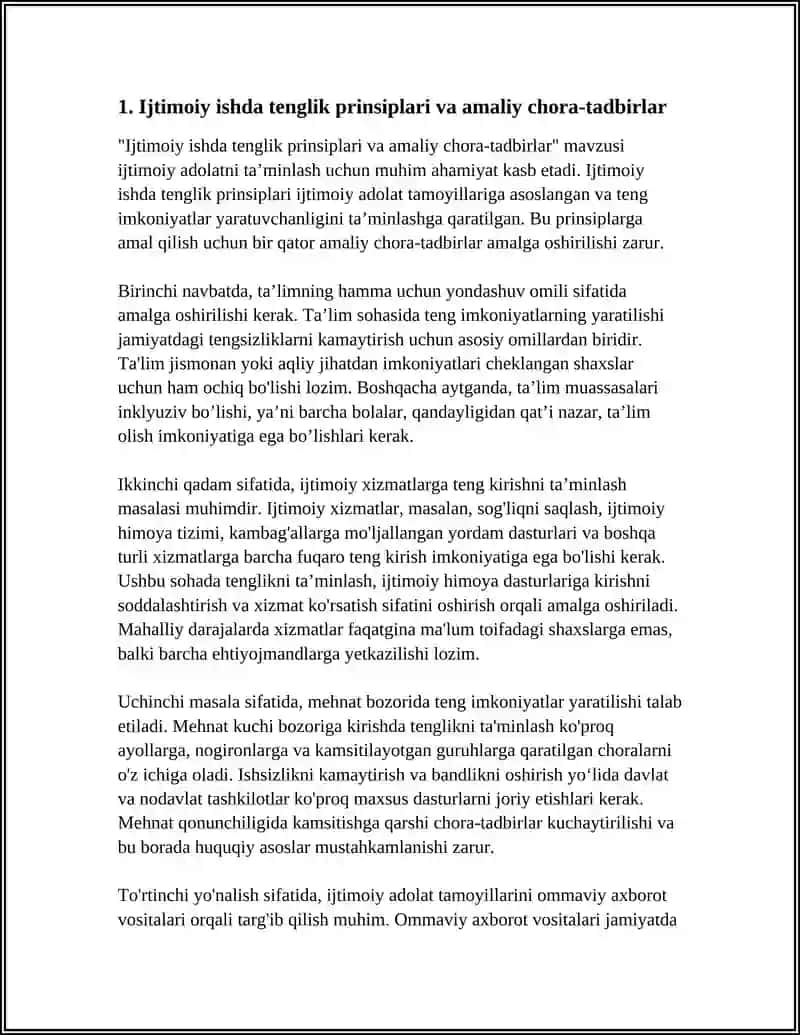 IJTIMOIY ISHDA IJTIMOIY ADOLAT VA TENGSIZLIK MUNOSABATLARINI BARTARAF ETISH YÒLLARI 3