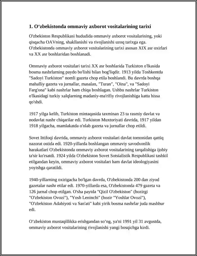 Oʻzbekiston Respublikasida OAV Faoliyoti 3