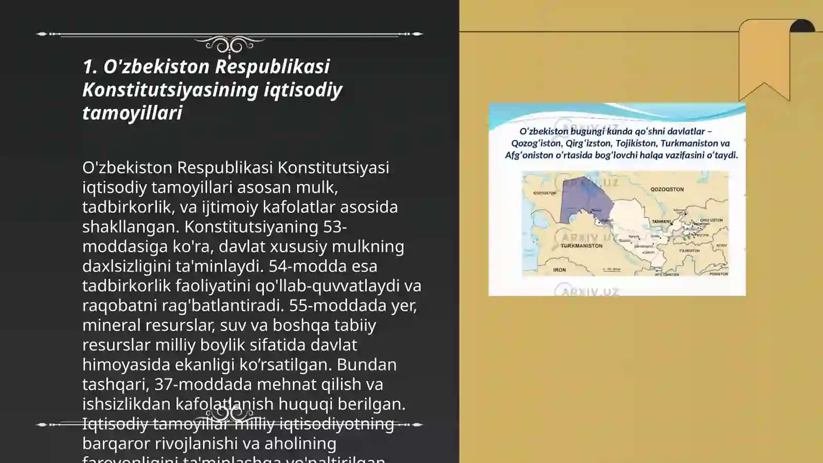 O'zbekiston Respublikasi Konstutsiya sistemasining iqtisodiy asoslari 3