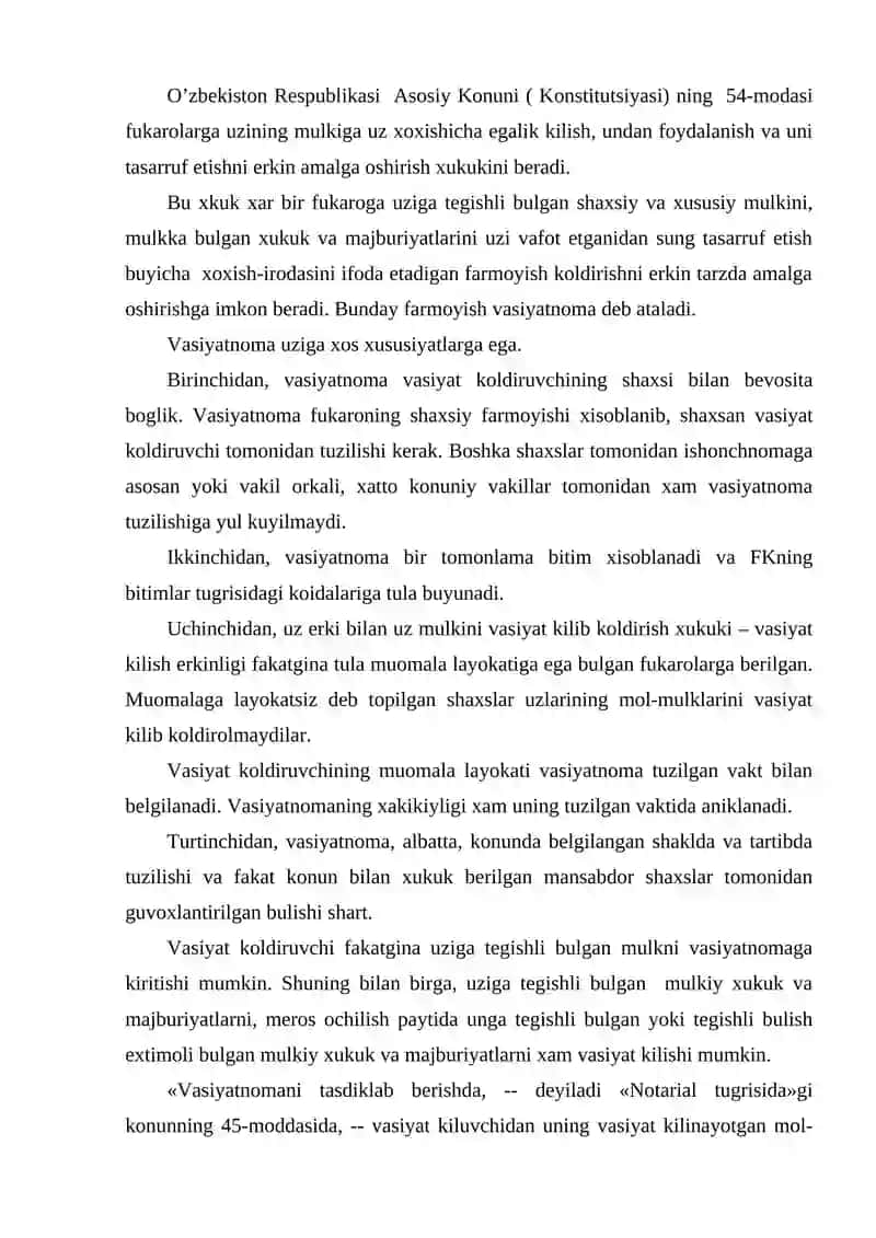 VASIYAT BO’YICHA VORISLIK BELGILASH TARTIBI 3