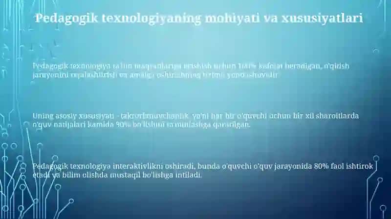 Pedagogik texnologiyaxususiyatlari 3