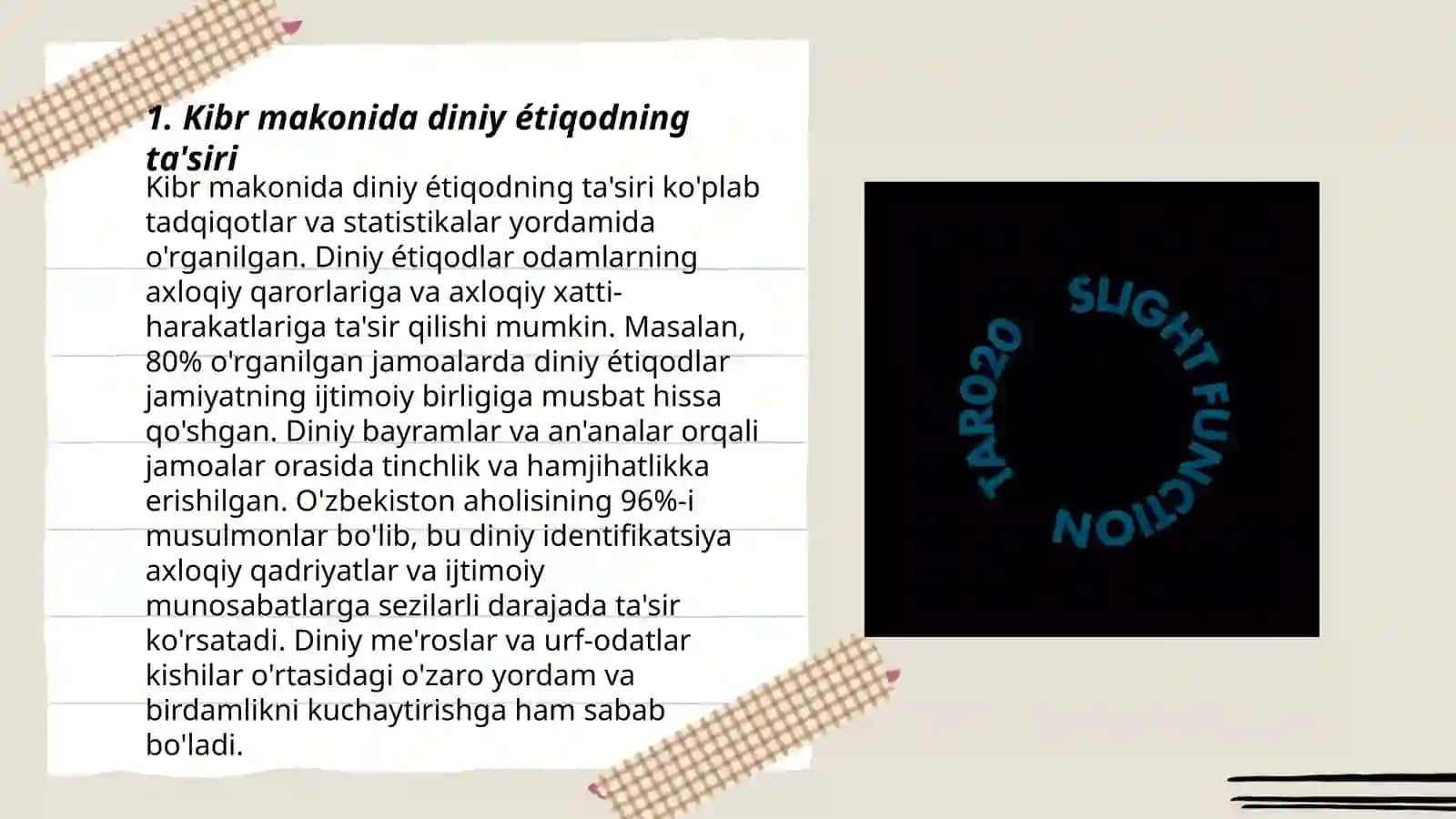 Kibr makonida diniy étiqodni tarĝibotining ijtimoiy xavfi 3