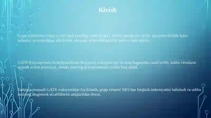 GATR-reaksiya yordamida gripp virusini Nyukassl virusidan farqlash 3