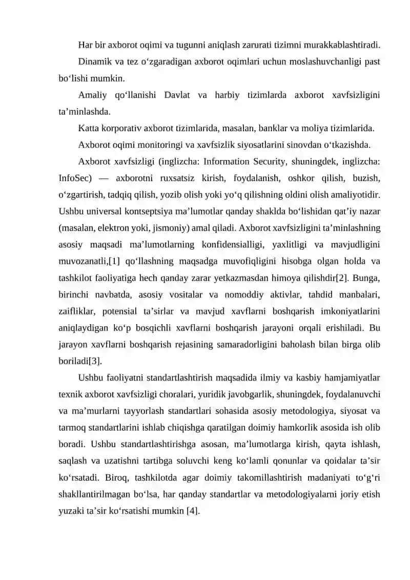 XAVFSIZLIK AXBOROT OQIMINING PANJARA MODELI 3
