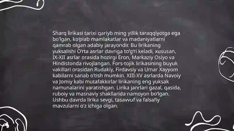 G'arb hamda sharq lirikasi 3