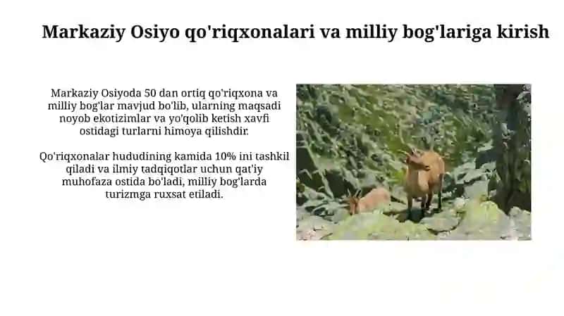 Markaziy Osiyo qo'riqxonalari va milliy bog'lari 3