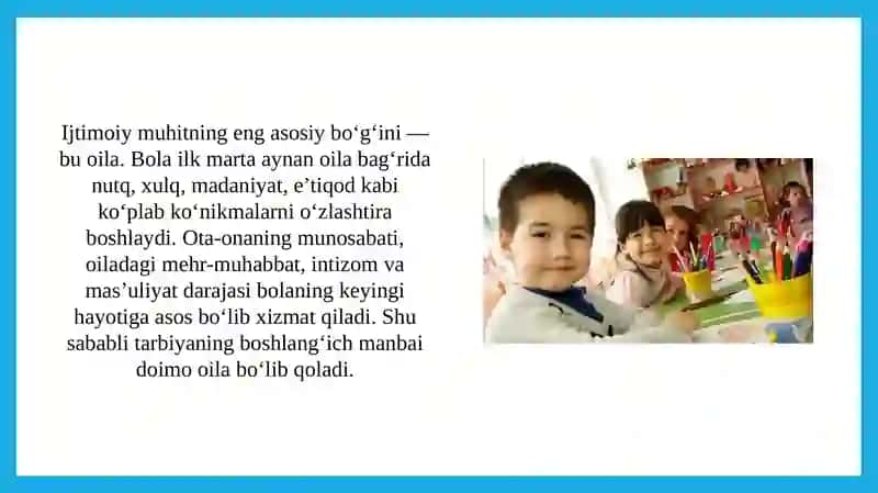 Ijtimoiy muhit bolani tarbiyalashning omili sifatida 3