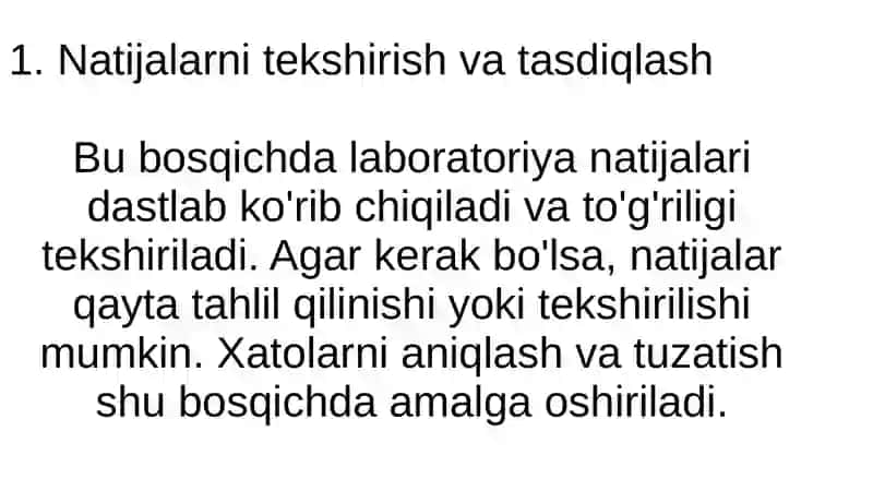 Laboratoriya tekshiruvlarida postanalitik bosqich 3