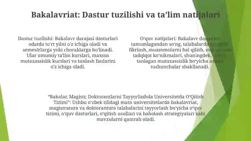 Bakalar, Magistr, Doktorantlarni Tayyorlashda Universitetda O‘Qitish Tizimi 3
