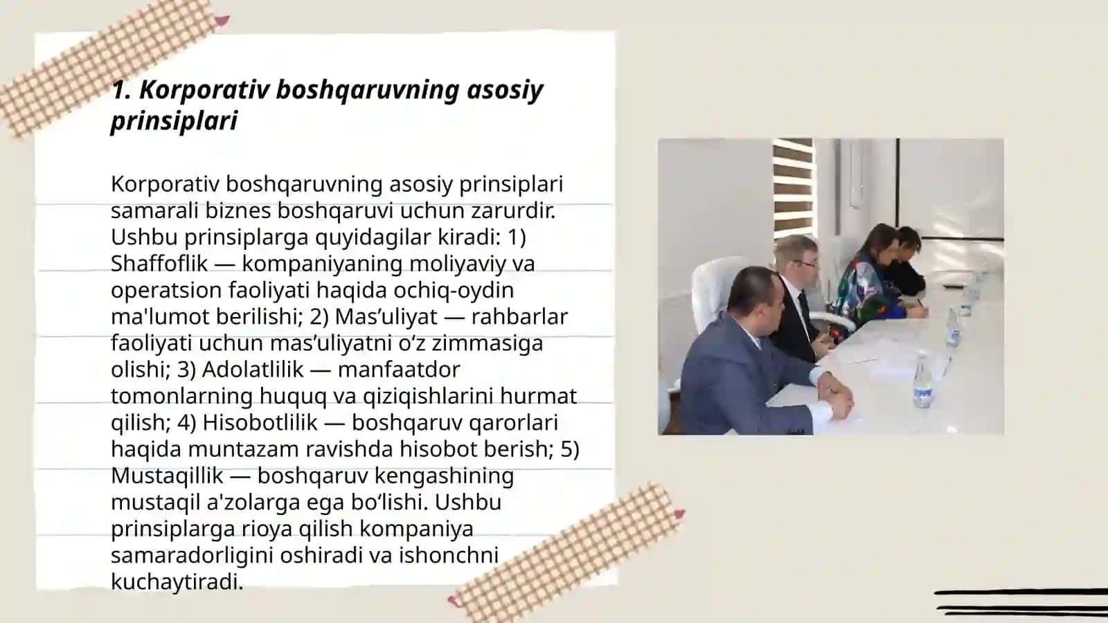 Korporativ boshqaruvning asosiy prinsiplari 3