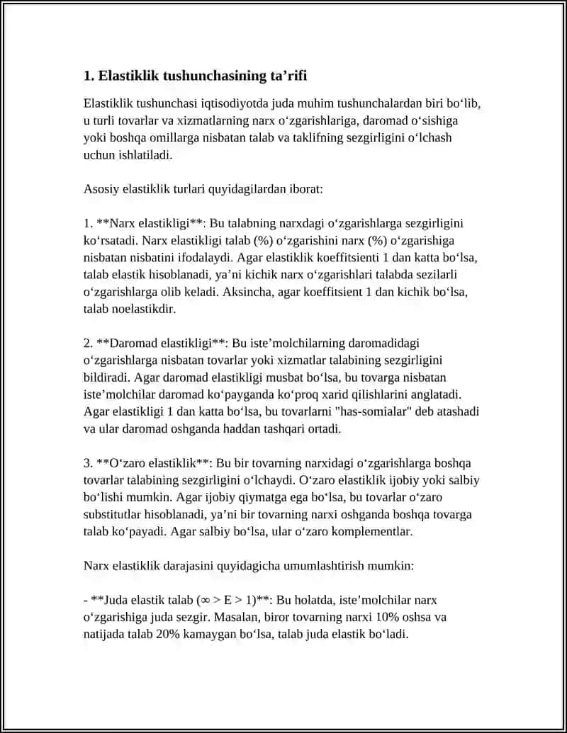 ELASTIKLIK TUSHUNCHASI VA UNING TURLARI 3