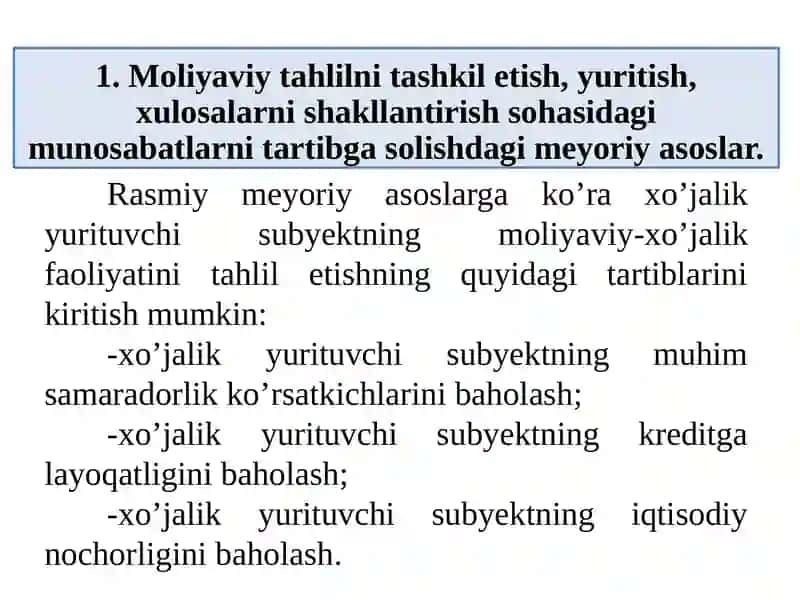 2-mavzu. Moliyaviy tahlilni tashkil etish va axborot manbalari 3