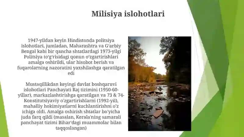 Milisiya va Politsiya islohotlari Hindistonning Mustaqillik yillarida 3