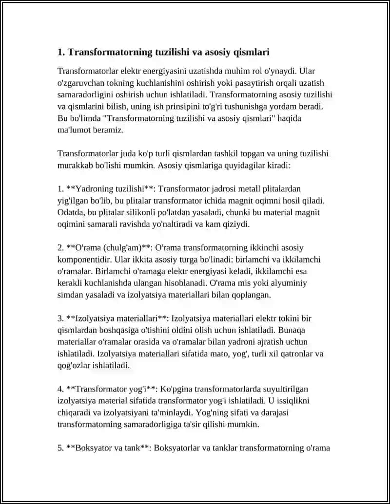 TRANSFORMATORLAR VA ULARNING ISHLASH TAMOYILI 3