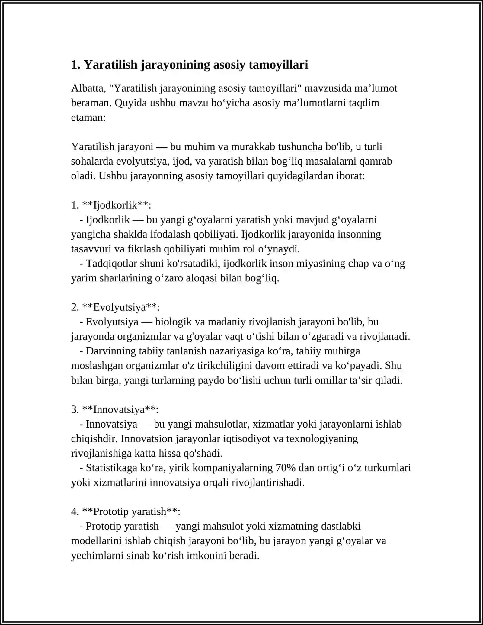 Yaratilish jarayonining asosiy tamoyillari 3