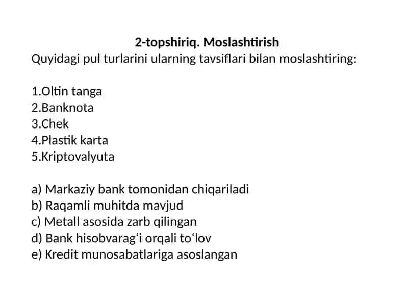 Pul shakllari va turlarining evolyutsiyasi 3