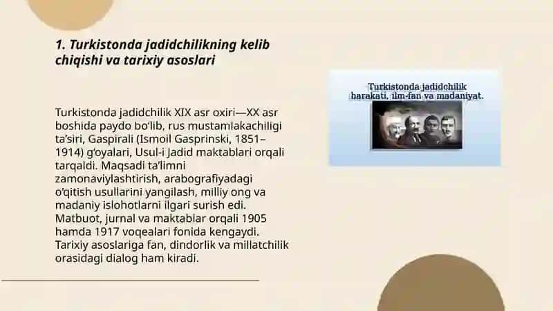 Turkistonda jadidchilikning kelib chiqishi va tarixiy asoslari 3
