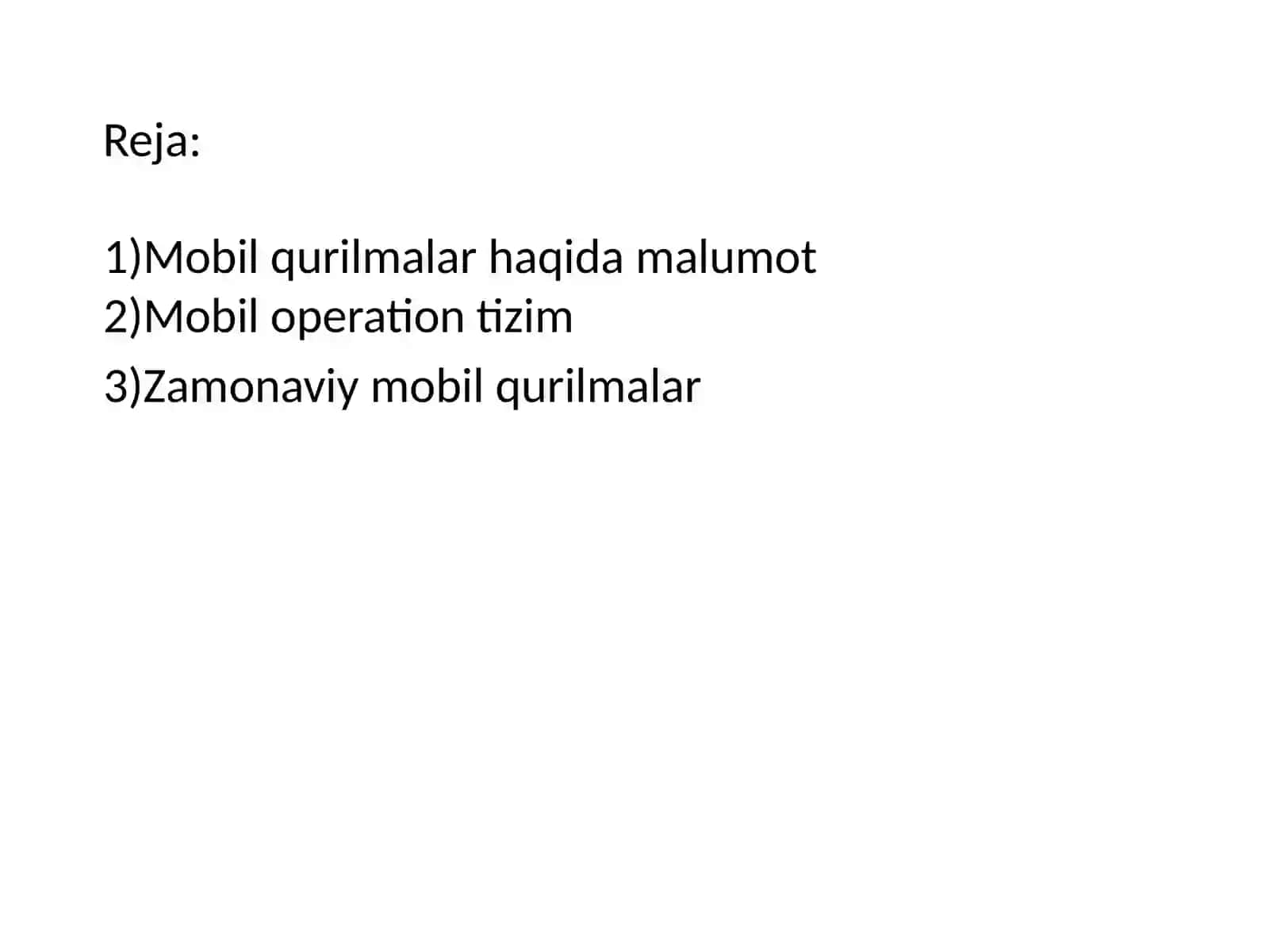 MOBIL TEXNOLOGIYALAR FANIDAN MUSTAQIL ISHI 3