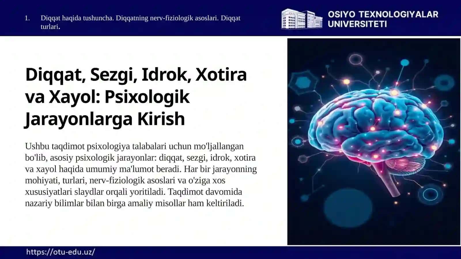 Diqqatva Sezgi. Idrok. Xotira va xayol 3