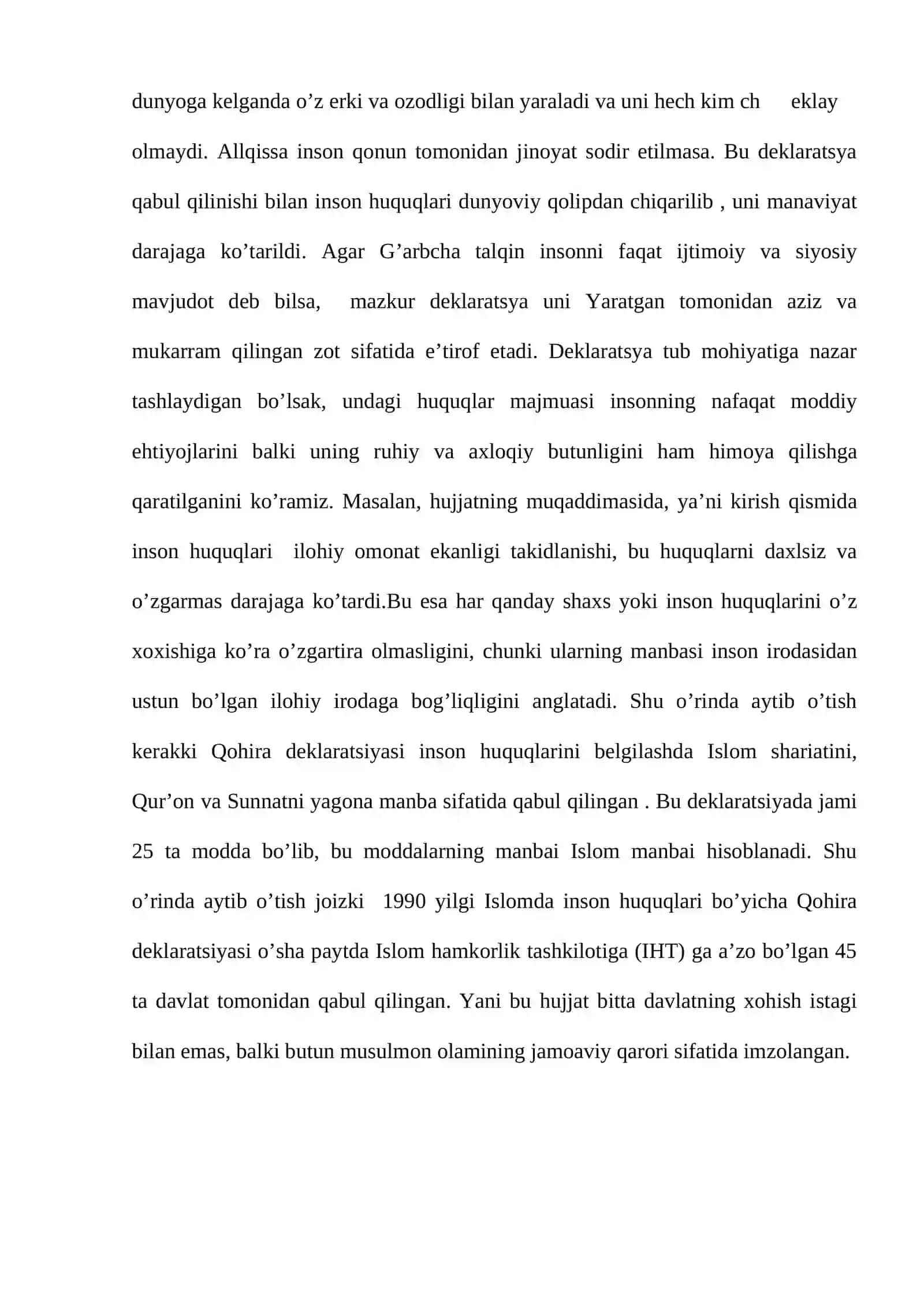 Qohira deklaratsiyasi tarixi va mazmuni haqida maqola 3