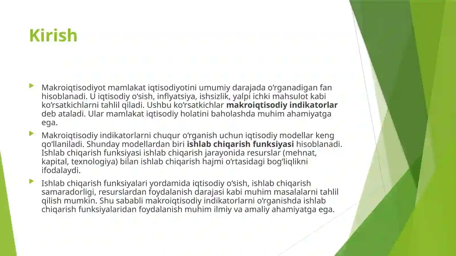 Makroiqtisodiy indikatorlarni ishlab chiqarish funksiyalari yordamida tadqiq qilish 3