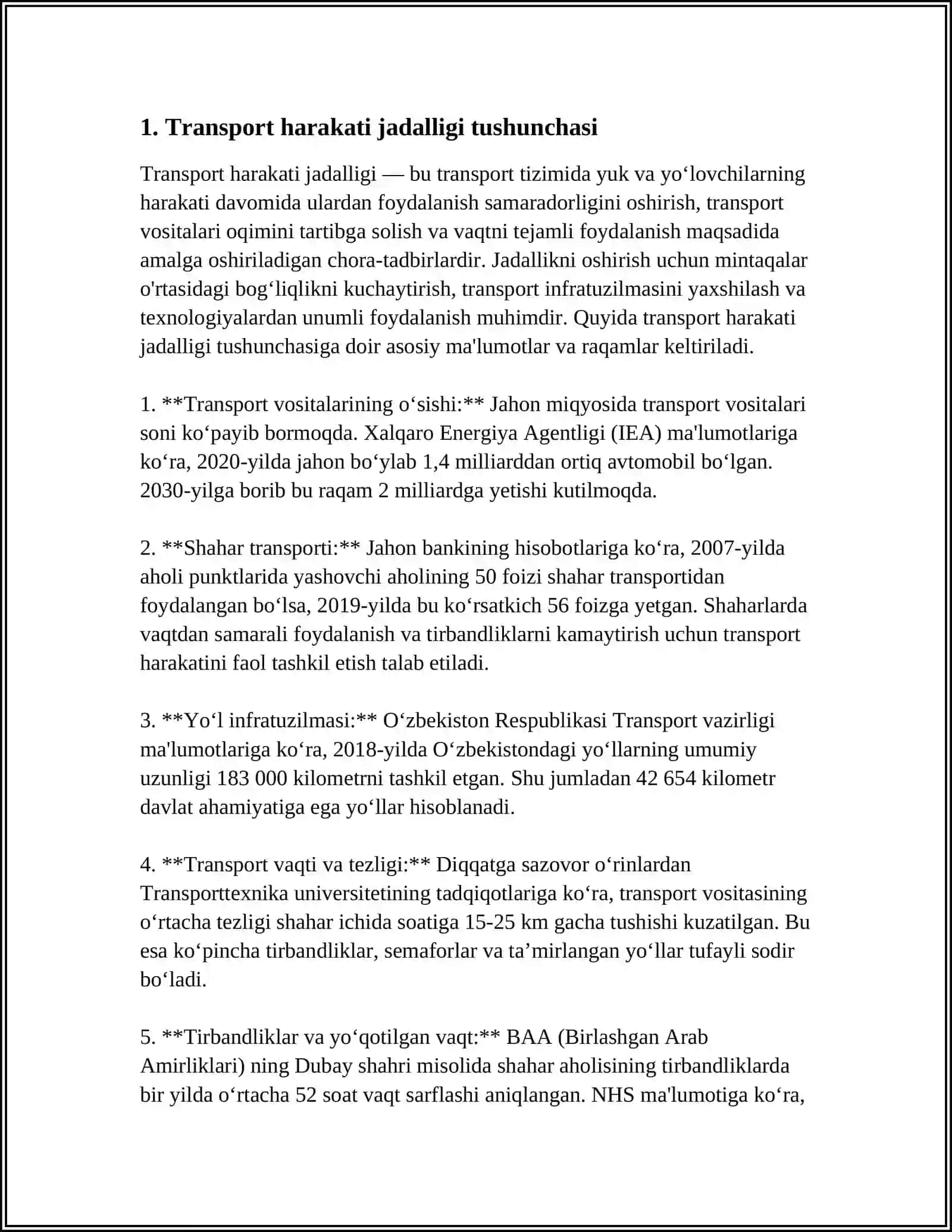 TRANSPORT OQIMINING XARAKAT JADALLIGI VA TRANSPORT ZICHLIG KO’RSATKICHLARINI ANIQLASH 3
