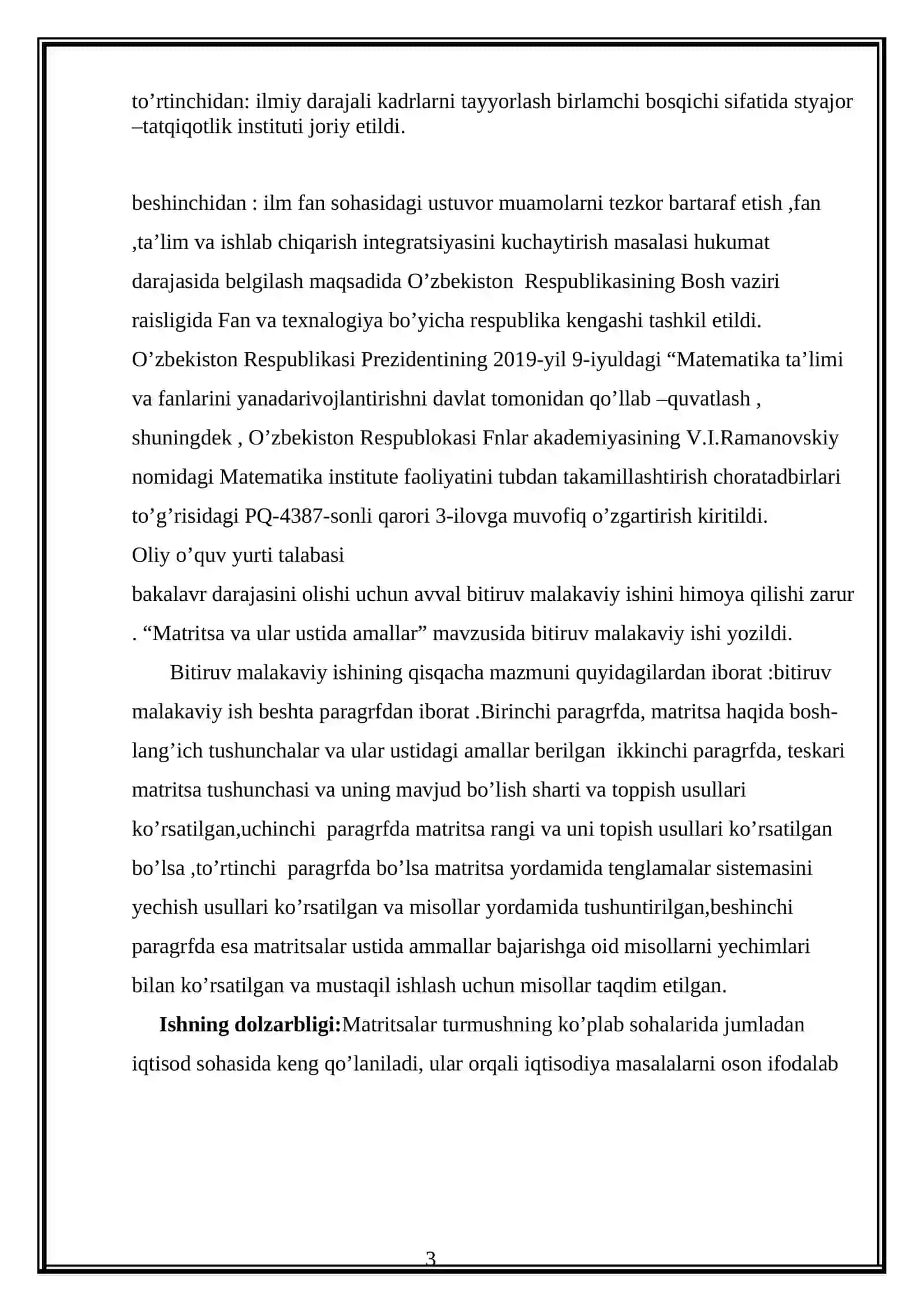 Matritsalar va ular ustida amallar 3