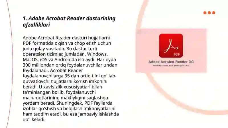 Adobe Acrobat Reader dasturi 3
