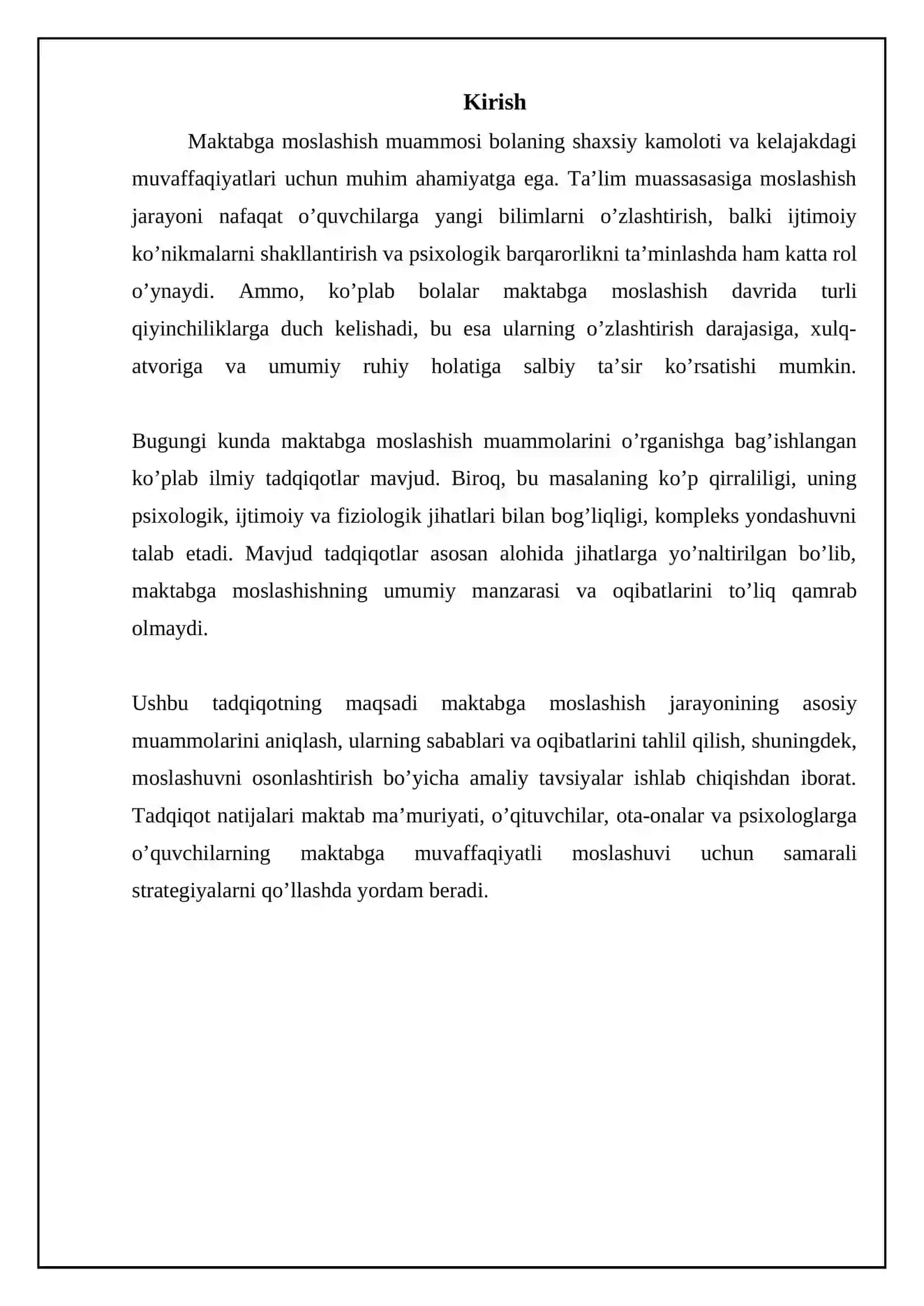 Maktabga moslashuvdagi asosiy muammolar 3