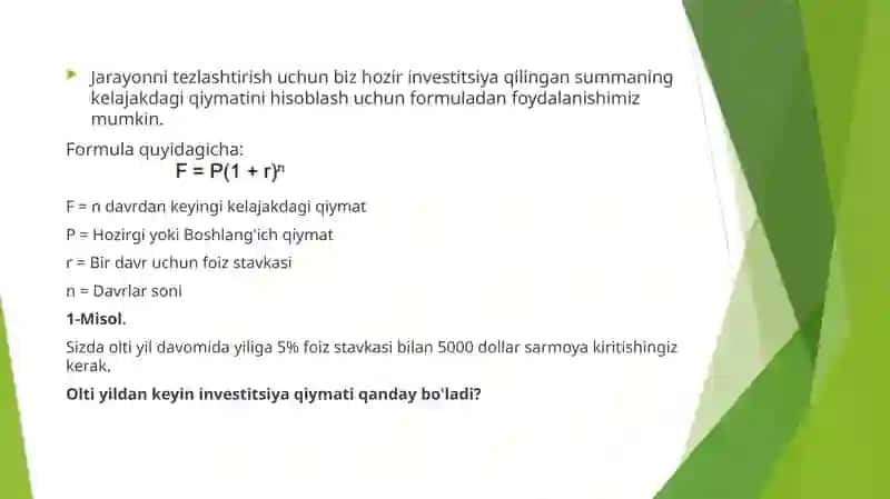 Investitsiyalarni baholashda diskontlangan pul oqimlari texnikasi 3