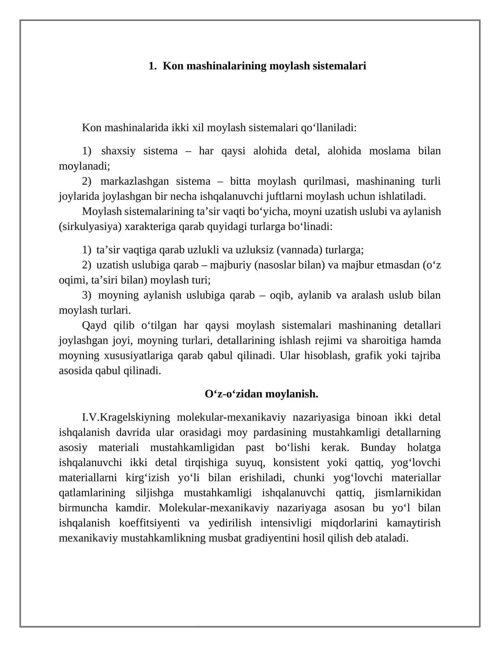 Kon mashinalarining moylash sistеmalari va moylash хo‘jaligi 3