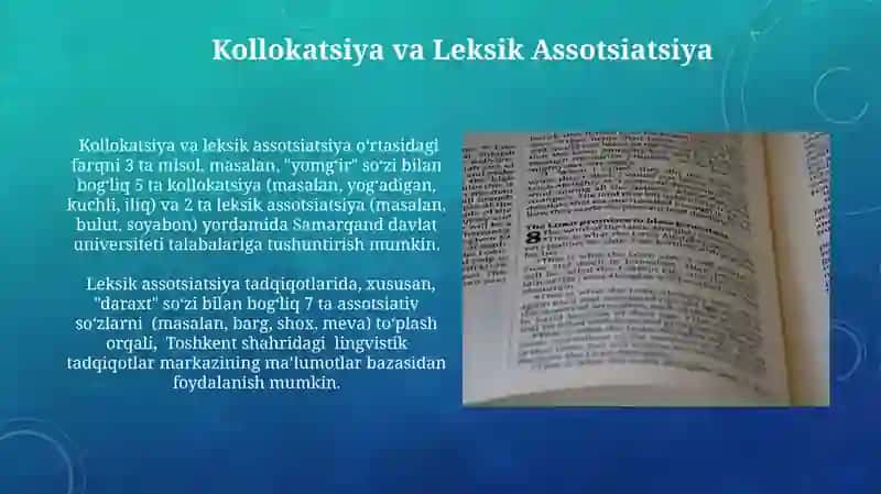 Kollokatsiya va Leksik Assotsiatsiya 3