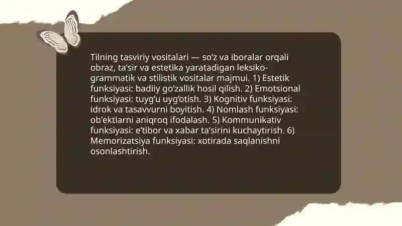 Tilning tasviriy vositalari nutq shakllari va turlari 3