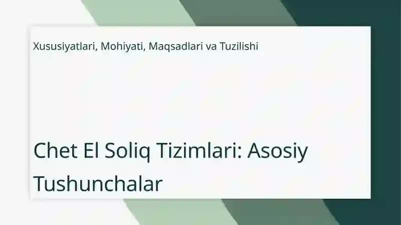 Chet el soliq turlari 3