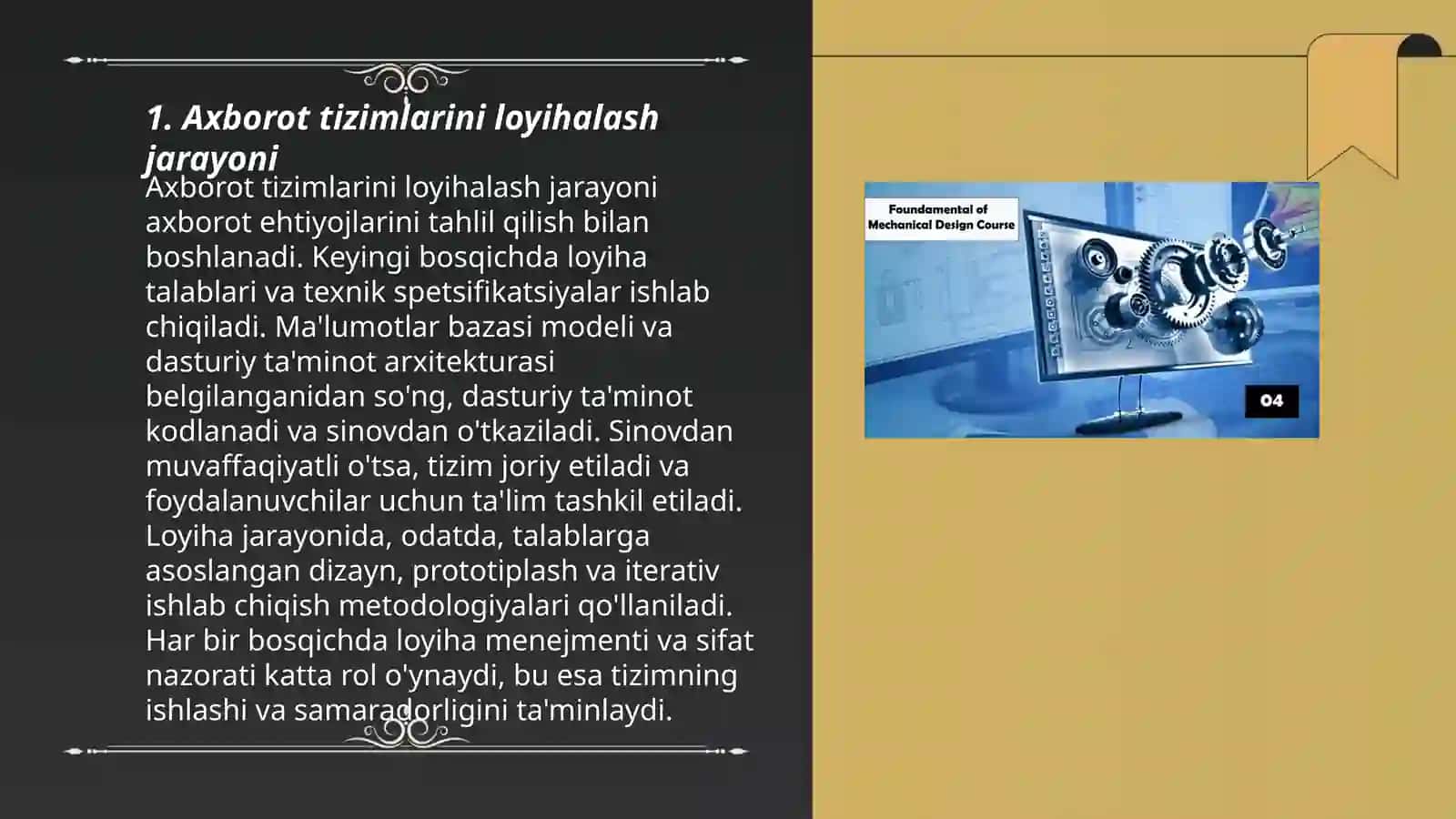 Axborot Tizimlarini Loyihalash va Uni Qurish Usullari 3