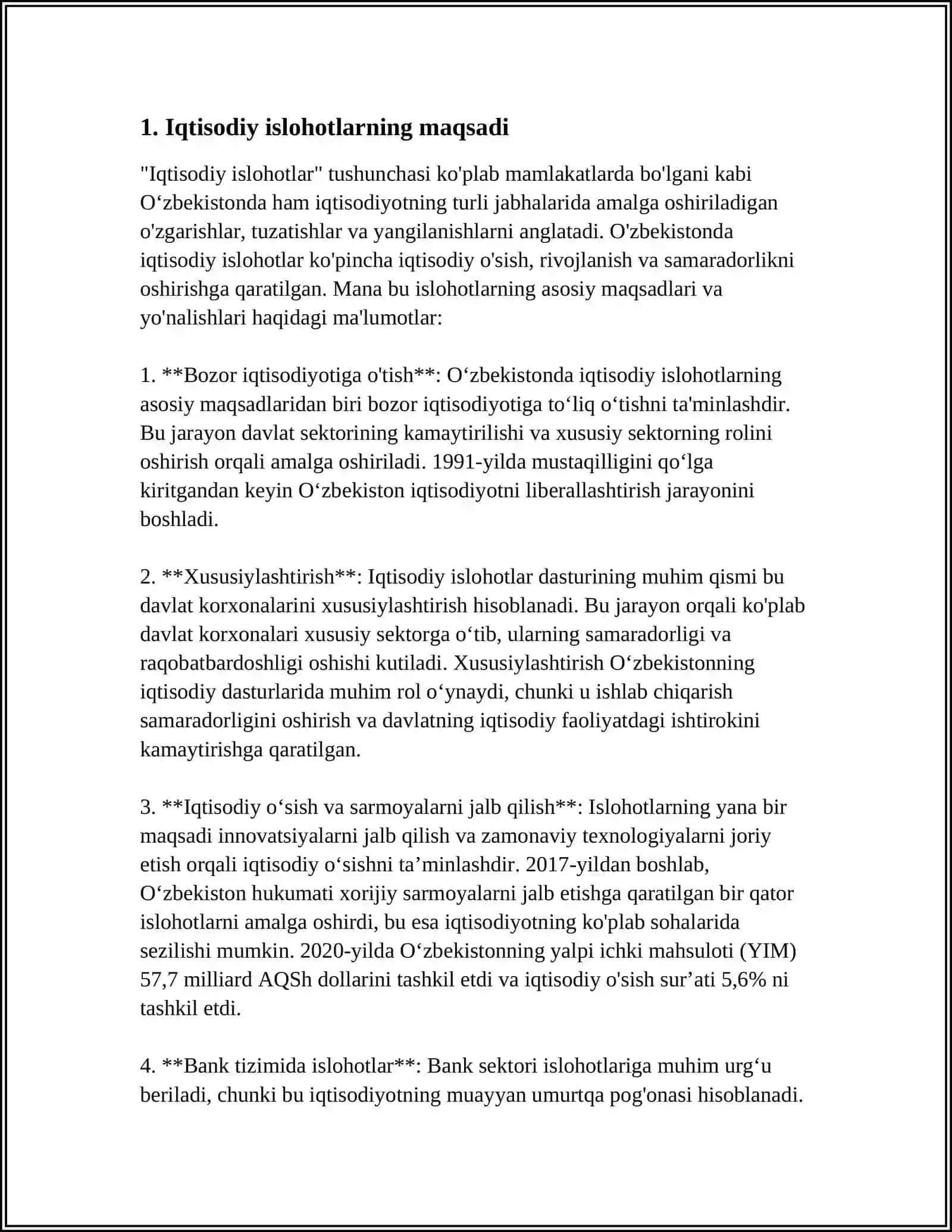 IQTISODIY ISLOHOTLAR, MULKCHILIKNING SHAKLLANISHI 3