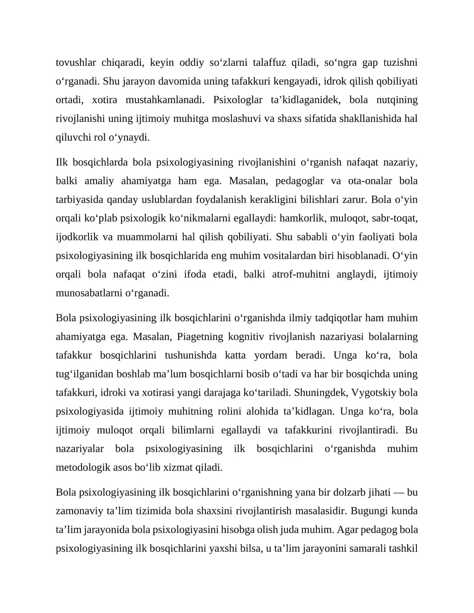 Antigenizni ilk ilk bosqichlarida bola psixalogiyasini rivojlanishi 3