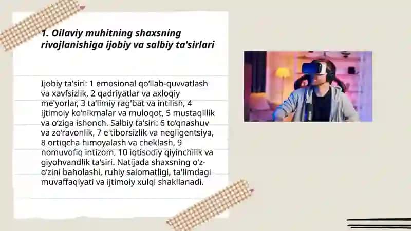 Shaxsning rijivlanishi uchun ta'sir etuvchi salbiy va ijobiy oqibatlat 3