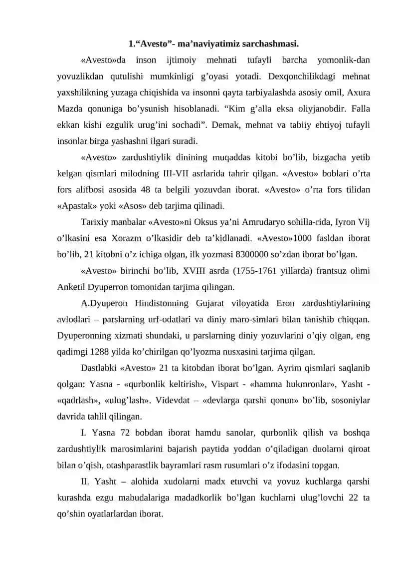 AVESTODA” INSONPARVARLIK G’OYASINING AKS ETTIRILISHI 3