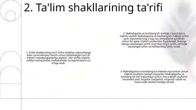 Maktabgacha Va BoshlangʻIch TaʼLim Oluvchilarni OʼQitish Shakllari 3