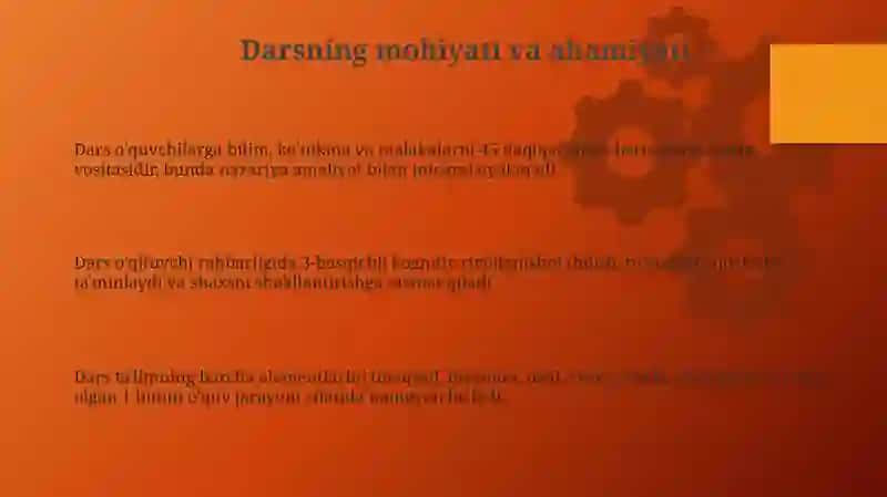 Dars ta'limini tashkil etishning asosiy shakli 3