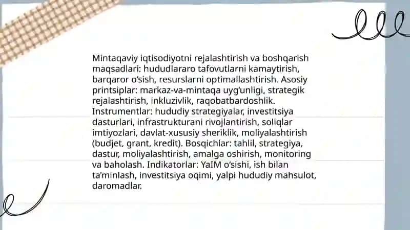 Davlatning mintaqaviy iqtisodiyoti va hududiy rivojlantirish istiqbollari 3