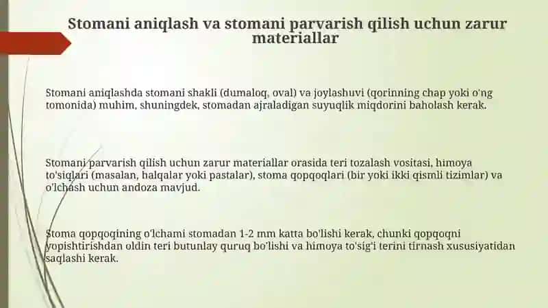 Xirurgik stomani parvarish qilish 3