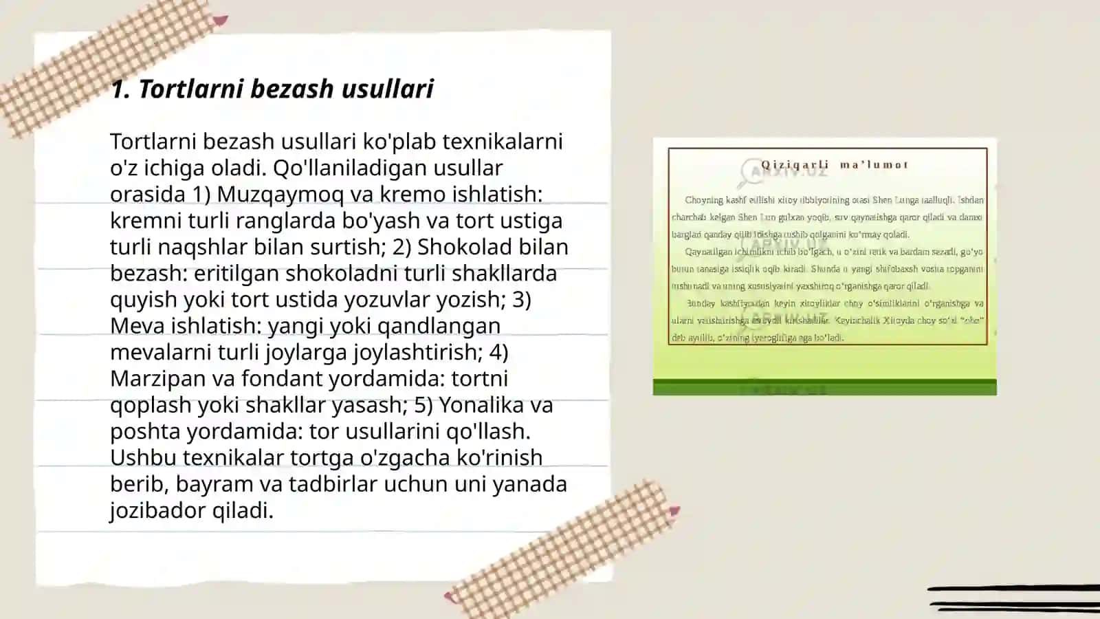 Shirin taomlarni tayyorlash texnologiyasi 3