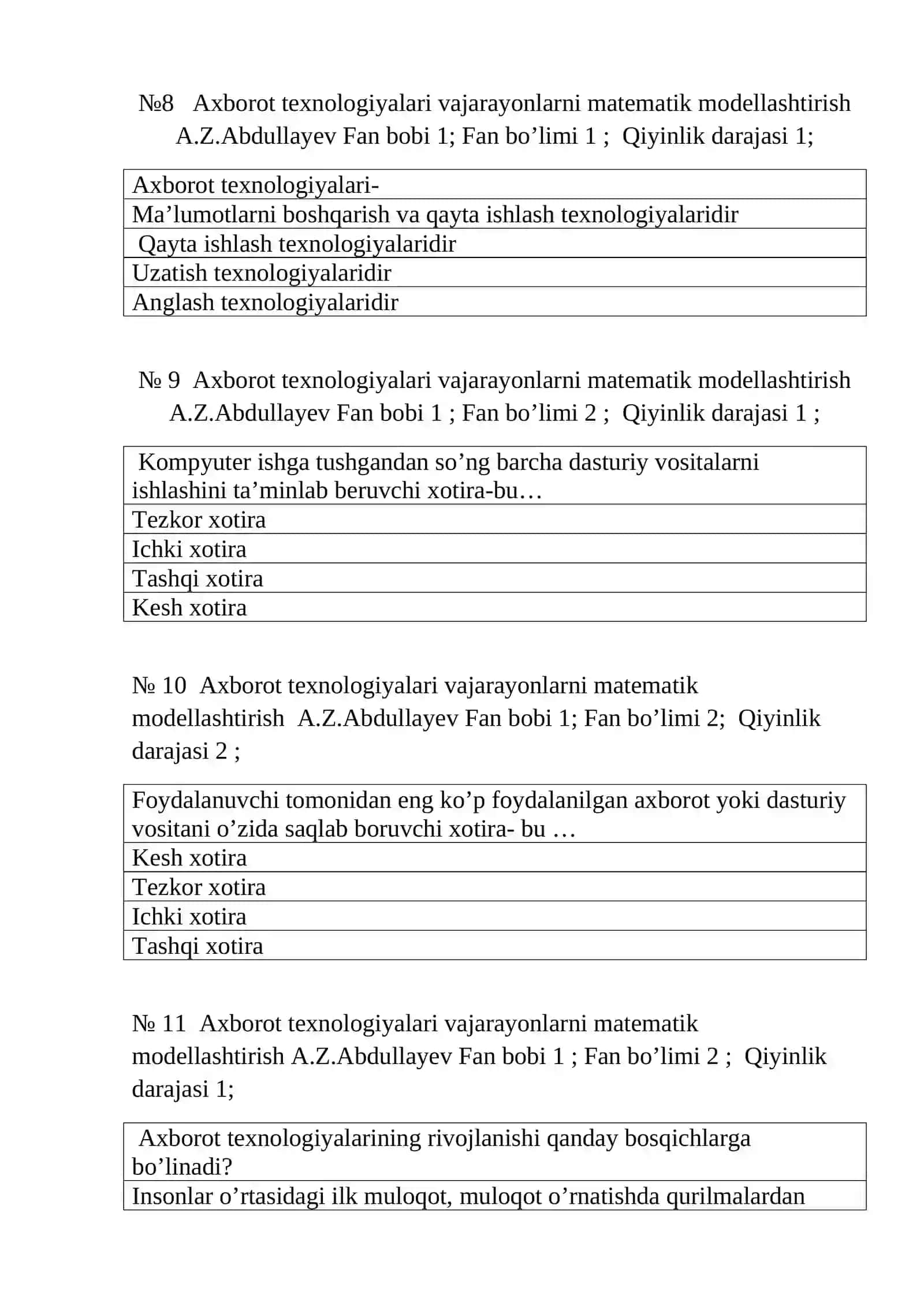 Axborot texnologiyalari va jarayonlarni matematik modellashtirish 3